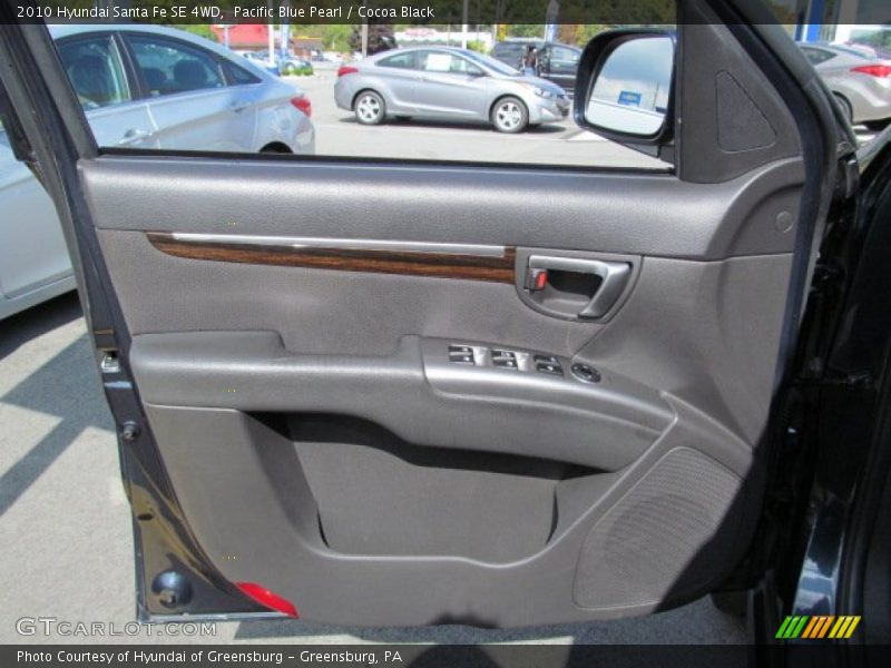 Pacific Blue Pearl / Cocoa Black 2010 Hyundai Santa Fe SE 4WD