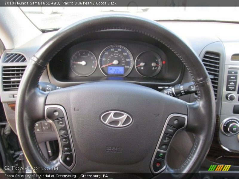 Pacific Blue Pearl / Cocoa Black 2010 Hyundai Santa Fe SE 4WD