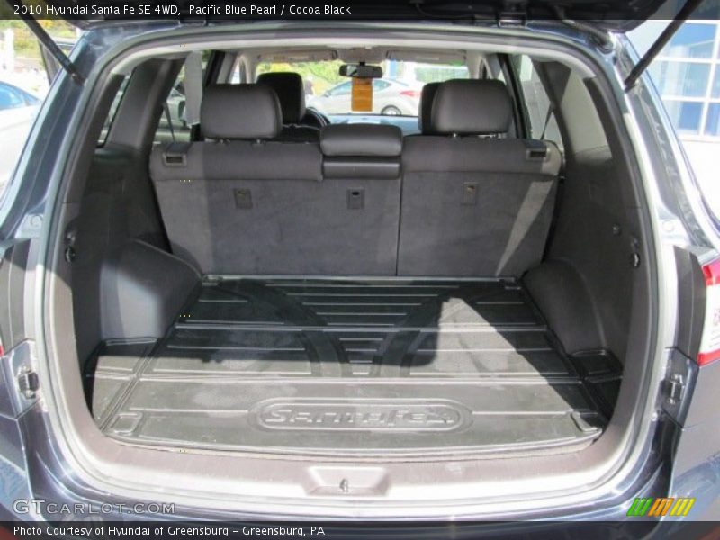 Pacific Blue Pearl / Cocoa Black 2010 Hyundai Santa Fe SE 4WD
