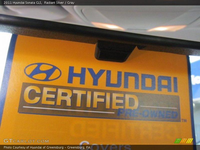 Radiant Silver / Gray 2011 Hyundai Sonata GLS