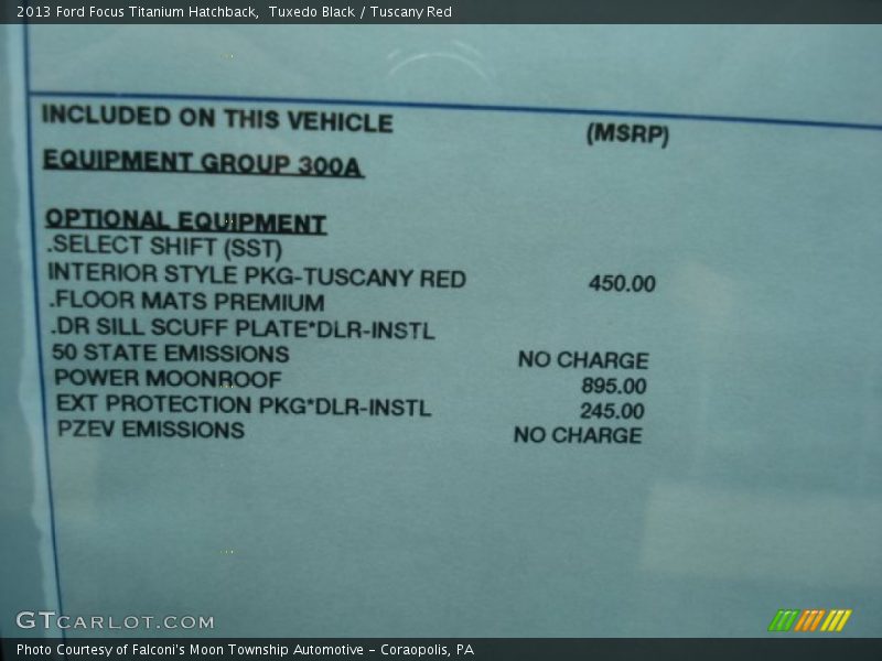 Tuxedo Black / Tuscany Red 2013 Ford Focus Titanium Hatchback