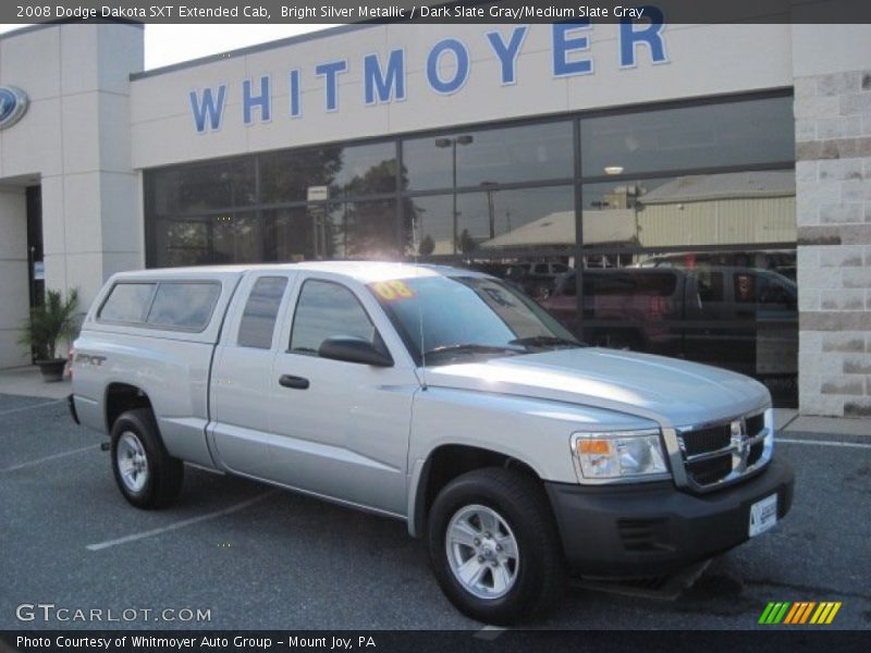 Bright Silver Metallic / Dark Slate Gray/Medium Slate Gray 2008 Dodge Dakota SXT Extended Cab