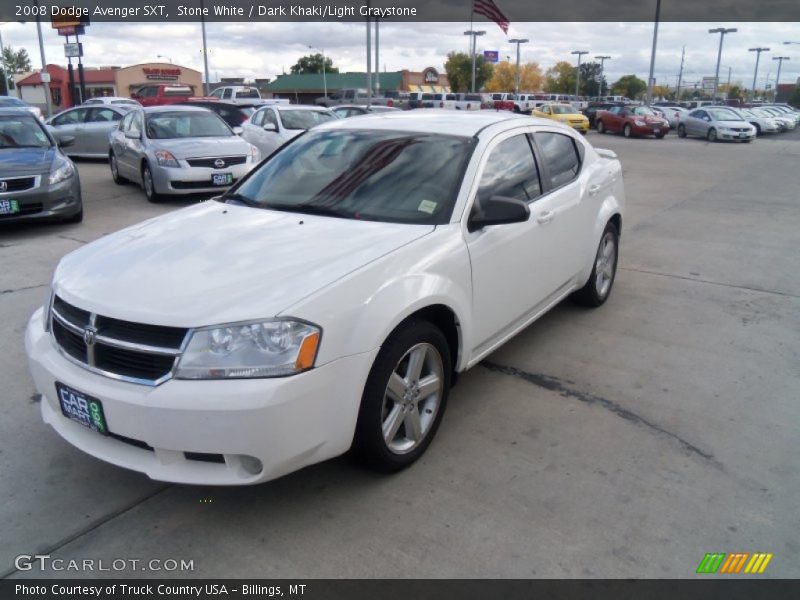 Stone White / Dark Khaki/Light Graystone 2008 Dodge Avenger SXT