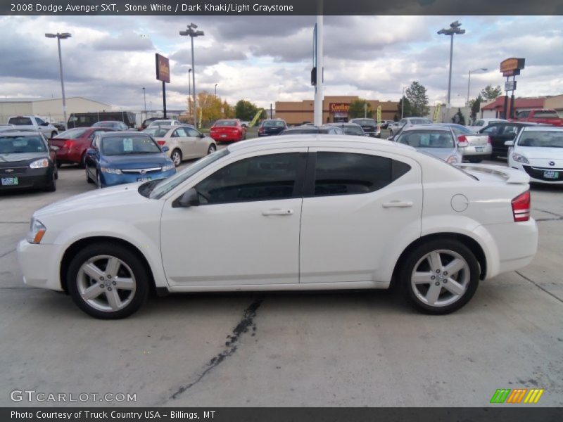 Stone White / Dark Khaki/Light Graystone 2008 Dodge Avenger SXT