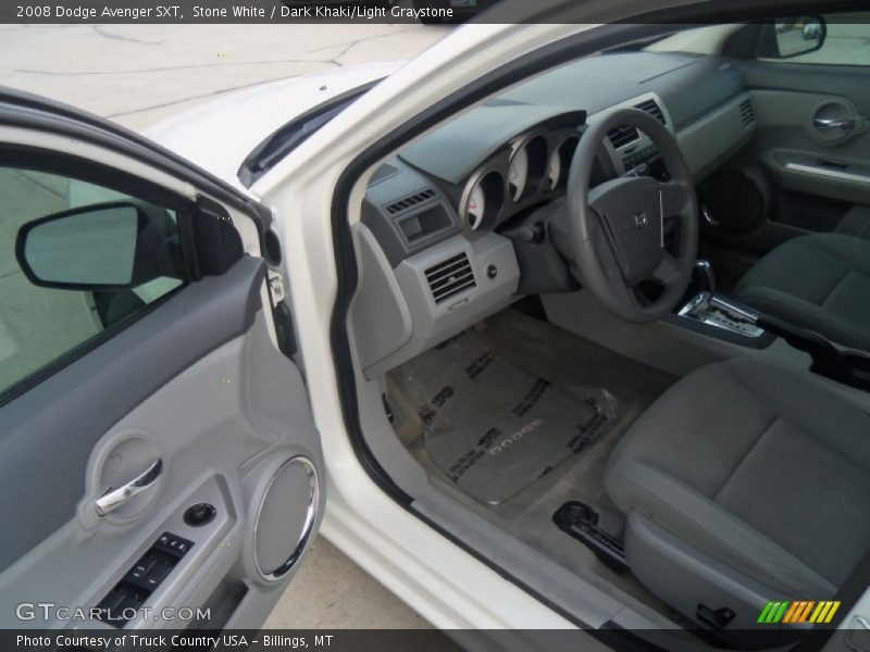 Stone White / Dark Khaki/Light Graystone 2008 Dodge Avenger SXT