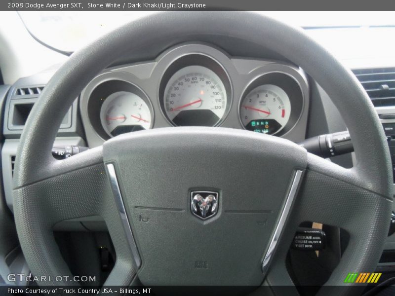 Stone White / Dark Khaki/Light Graystone 2008 Dodge Avenger SXT