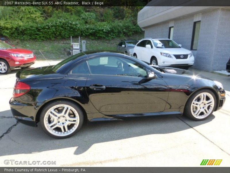 Black / Beige 2007 Mercedes-Benz SLK 55 AMG Roadster