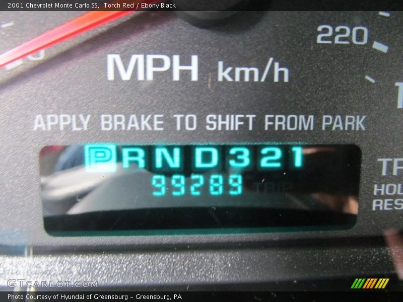 Torch Red / Ebony Black 2001 Chevrolet Monte Carlo SS