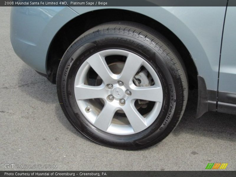 Platinum Sage / Beige 2008 Hyundai Santa Fe Limited 4WD
