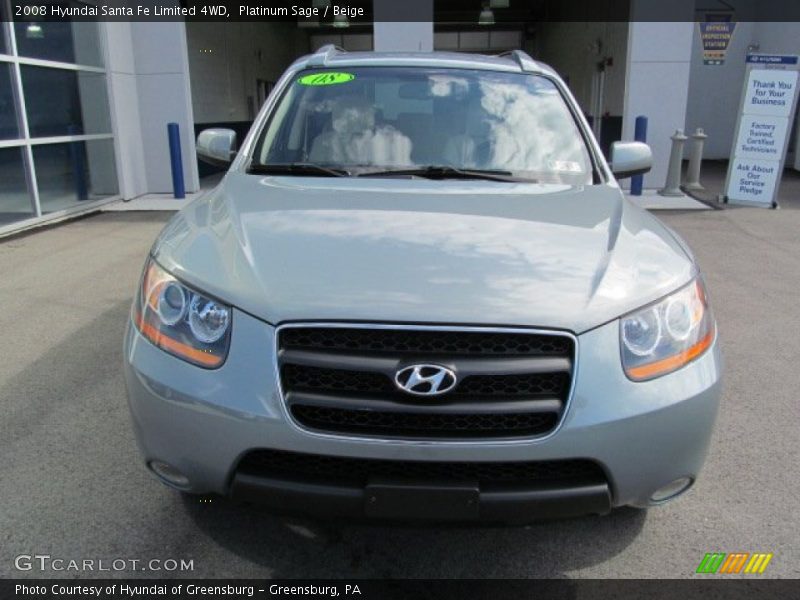 Platinum Sage / Beige 2008 Hyundai Santa Fe Limited 4WD