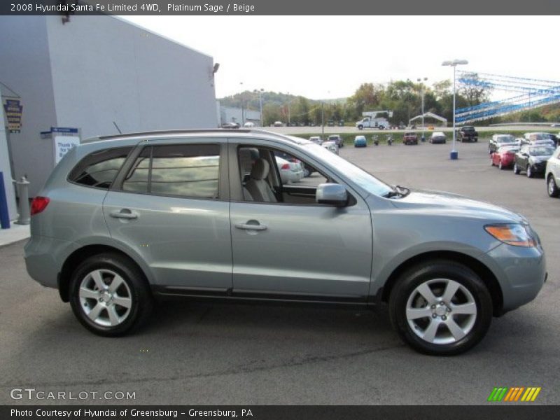 Platinum Sage / Beige 2008 Hyundai Santa Fe Limited 4WD