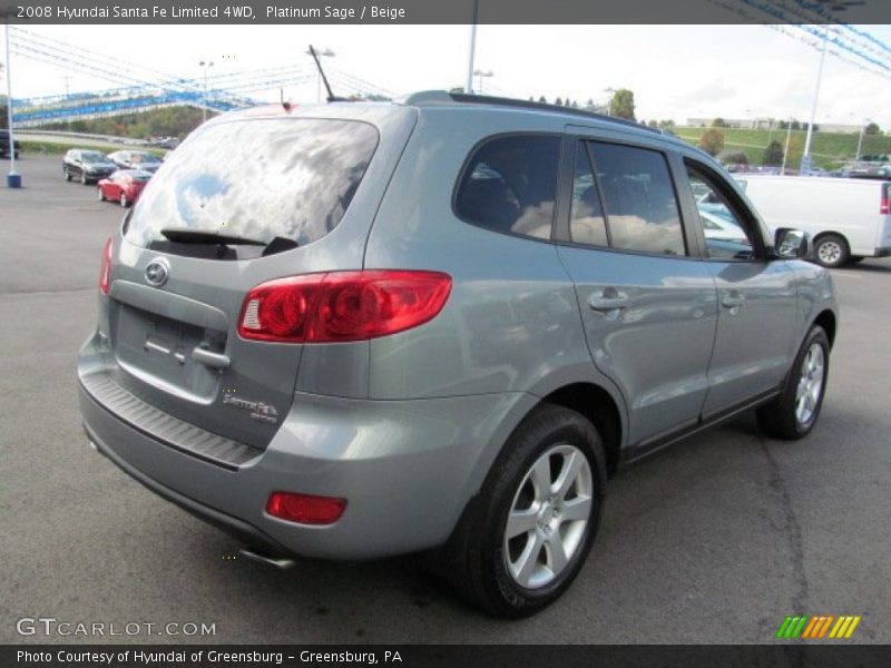 Platinum Sage / Beige 2008 Hyundai Santa Fe Limited 4WD