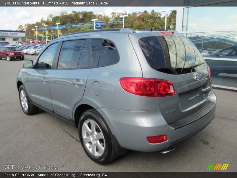 Platinum Sage / Beige 2008 Hyundai Santa Fe Limited 4WD
