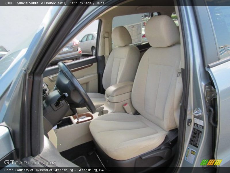 Platinum Sage / Beige 2008 Hyundai Santa Fe Limited 4WD
