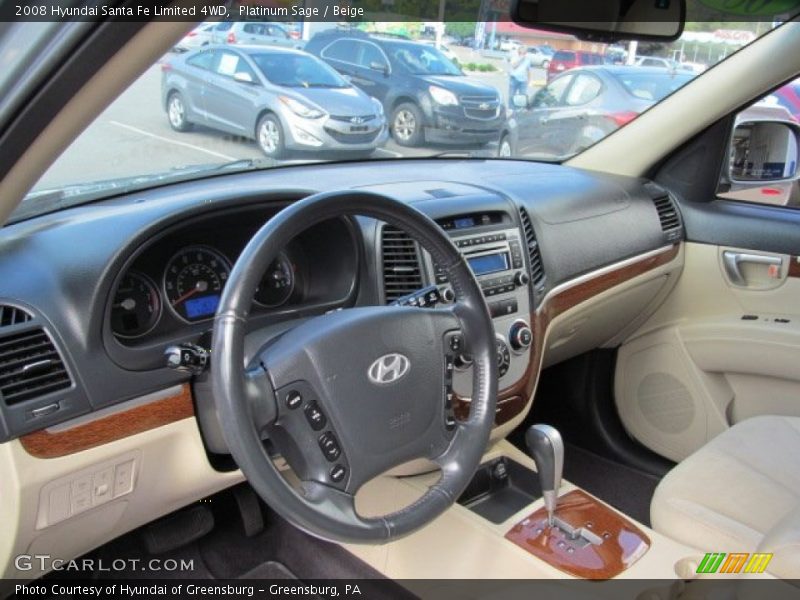 Platinum Sage / Beige 2008 Hyundai Santa Fe Limited 4WD