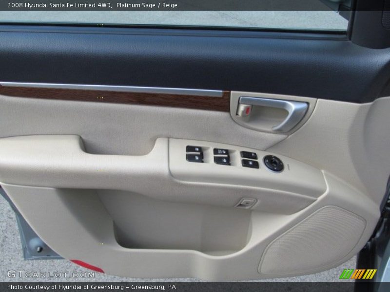 Platinum Sage / Beige 2008 Hyundai Santa Fe Limited 4WD