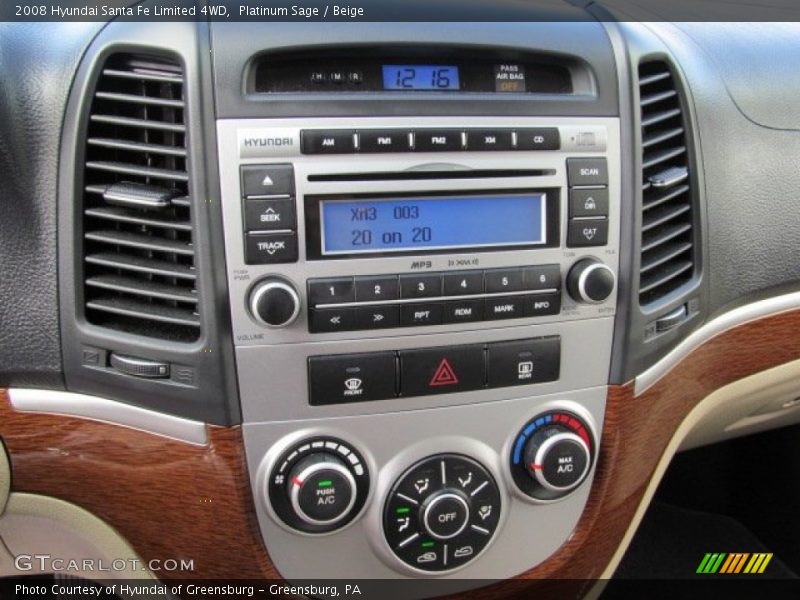 Platinum Sage / Beige 2008 Hyundai Santa Fe Limited 4WD