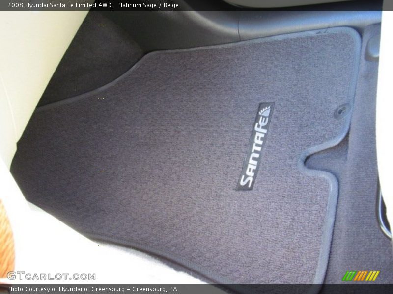 Platinum Sage / Beige 2008 Hyundai Santa Fe Limited 4WD