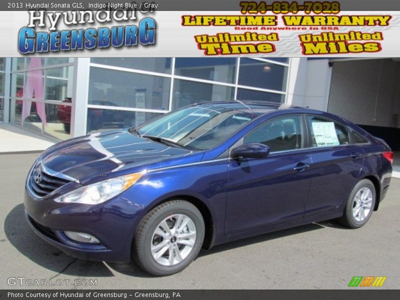 Indigo Night Blue / Gray 2013 Hyundai Sonata GLS