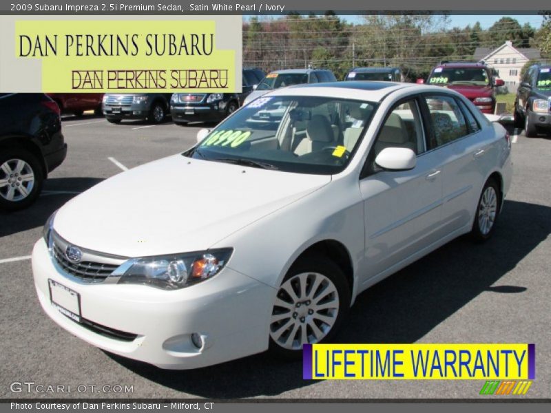 Satin White Pearl / Ivory 2009 Subaru Impreza 2.5i Premium Sedan