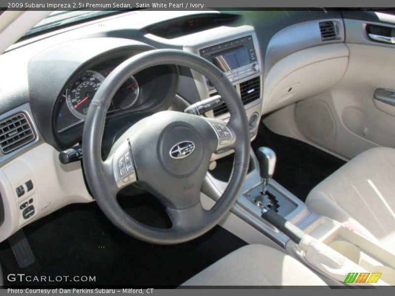 Satin White Pearl / Ivory 2009 Subaru Impreza 2.5i Premium Sedan
