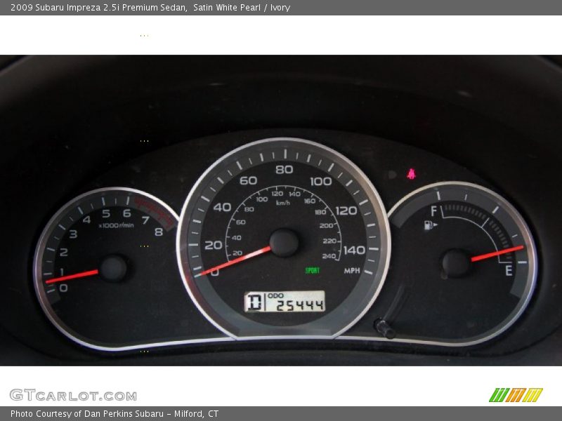 Satin White Pearl / Ivory 2009 Subaru Impreza 2.5i Premium Sedan
