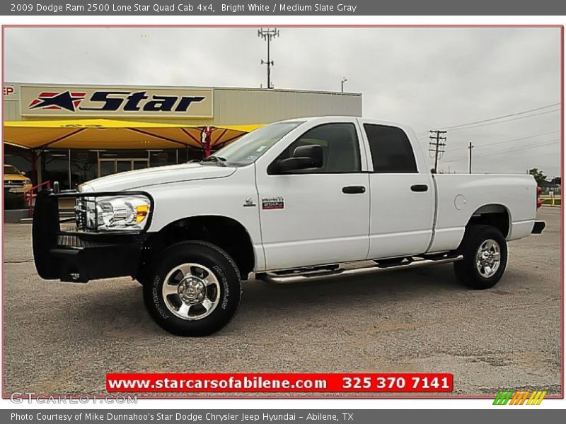 Bright White / Medium Slate Gray 2009 Dodge Ram 2500 Lone Star Quad Cab 4x4