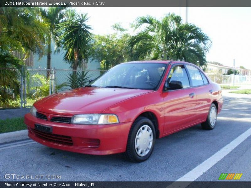 Phoenix Red / Gray 2001 Mitsubishi Mirage ES Sedan