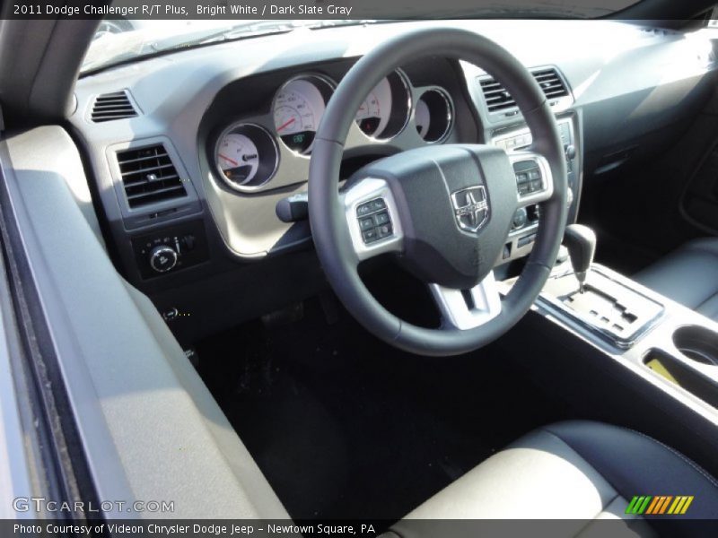 Bright White / Dark Slate Gray 2011 Dodge Challenger R/T Plus