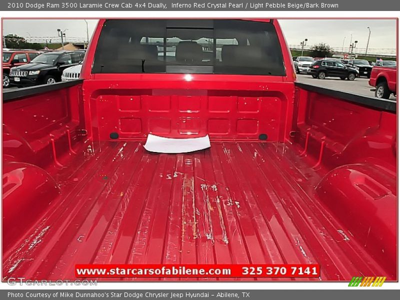 Inferno Red Crystal Pearl / Light Pebble Beige/Bark Brown 2010 Dodge Ram 3500 Laramie Crew Cab 4x4 Dually