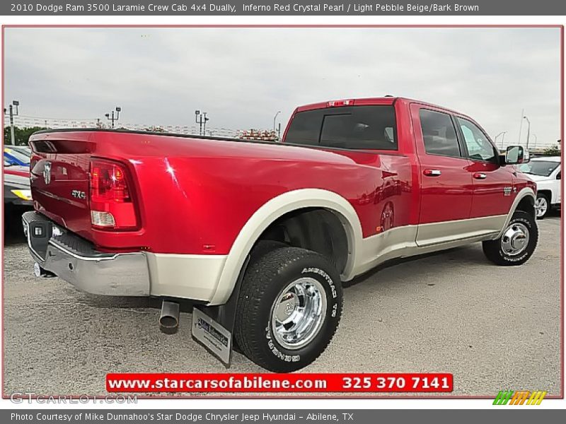 Inferno Red Crystal Pearl / Light Pebble Beige/Bark Brown 2010 Dodge Ram 3500 Laramie Crew Cab 4x4 Dually