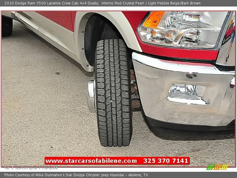 Inferno Red Crystal Pearl / Light Pebble Beige/Bark Brown 2010 Dodge Ram 3500 Laramie Crew Cab 4x4 Dually