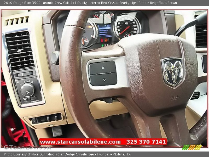 Inferno Red Crystal Pearl / Light Pebble Beige/Bark Brown 2010 Dodge Ram 3500 Laramie Crew Cab 4x4 Dually