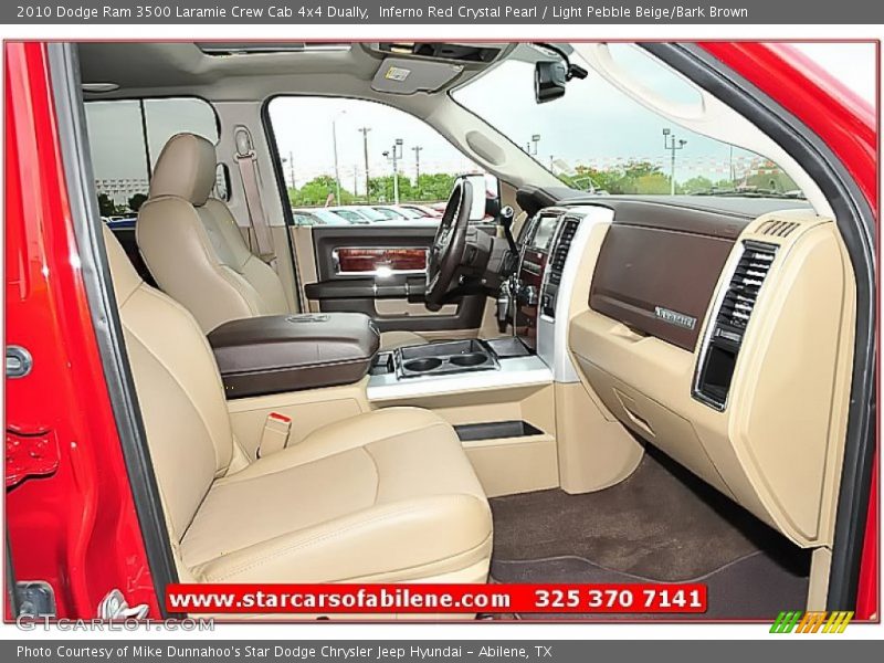 Inferno Red Crystal Pearl / Light Pebble Beige/Bark Brown 2010 Dodge Ram 3500 Laramie Crew Cab 4x4 Dually
