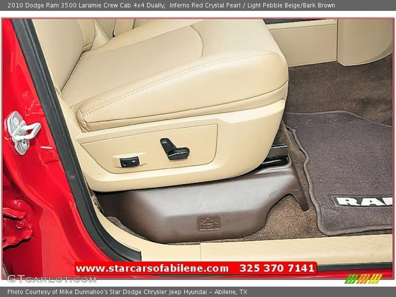 Inferno Red Crystal Pearl / Light Pebble Beige/Bark Brown 2010 Dodge Ram 3500 Laramie Crew Cab 4x4 Dually