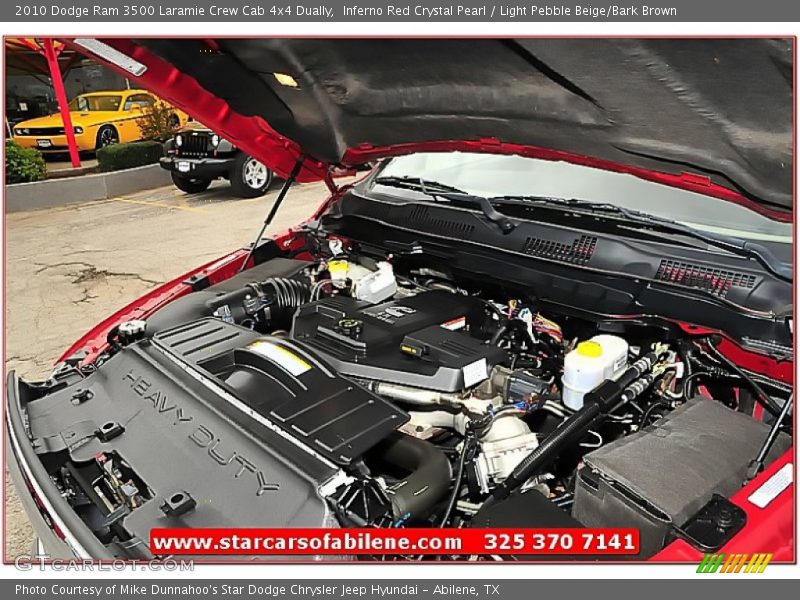 Inferno Red Crystal Pearl / Light Pebble Beige/Bark Brown 2010 Dodge Ram 3500 Laramie Crew Cab 4x4 Dually