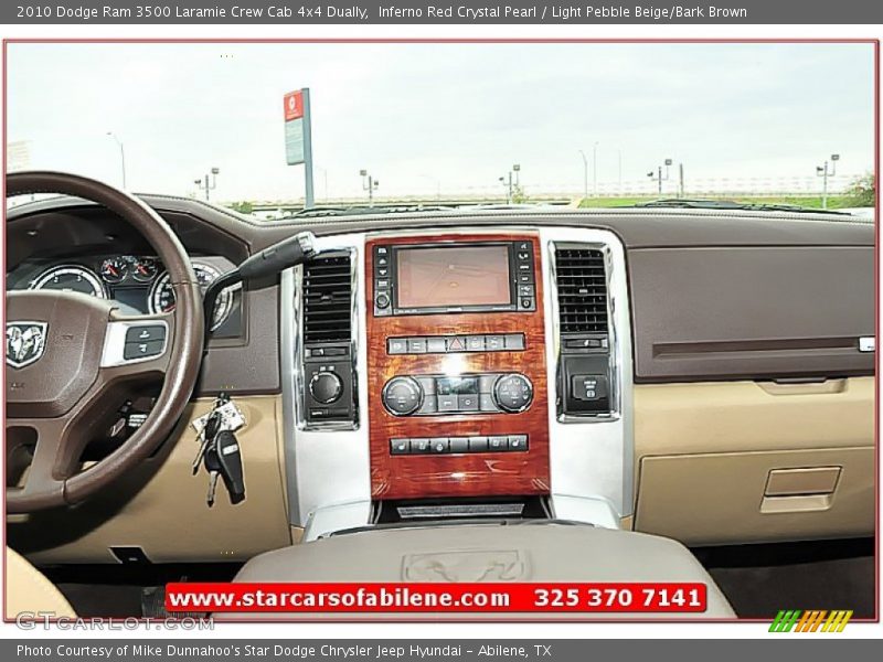 Inferno Red Crystal Pearl / Light Pebble Beige/Bark Brown 2010 Dodge Ram 3500 Laramie Crew Cab 4x4 Dually