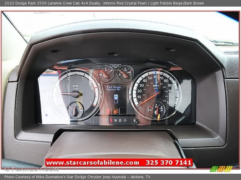 Inferno Red Crystal Pearl / Light Pebble Beige/Bark Brown 2010 Dodge Ram 3500 Laramie Crew Cab 4x4 Dually