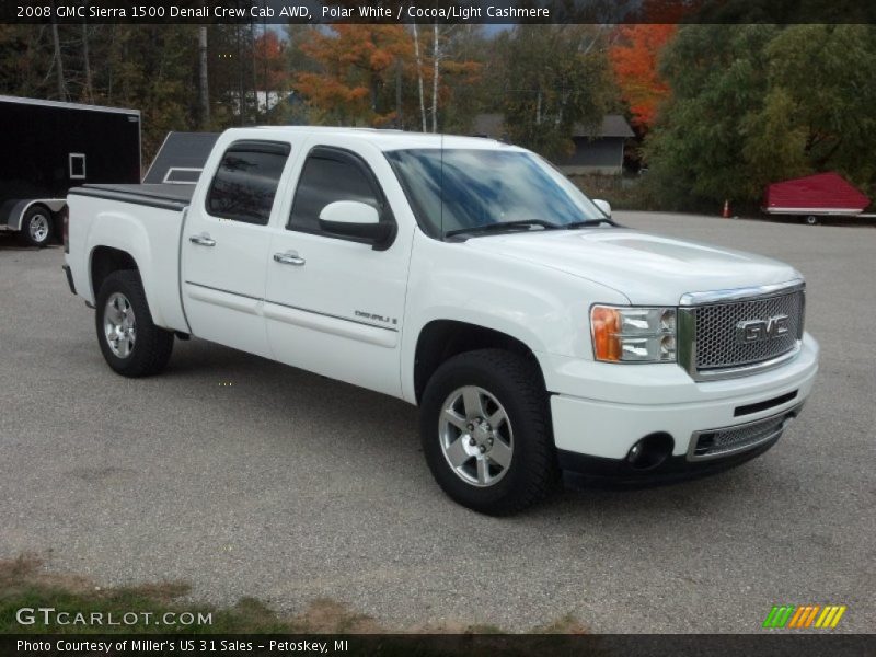 Polar White / Cocoa/Light Cashmere 2008 GMC Sierra 1500 Denali Crew Cab AWD