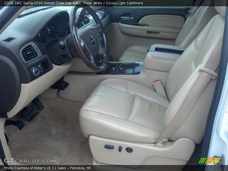 Polar White / Cocoa/Light Cashmere 2008 GMC Sierra 1500 Denali Crew Cab AWD