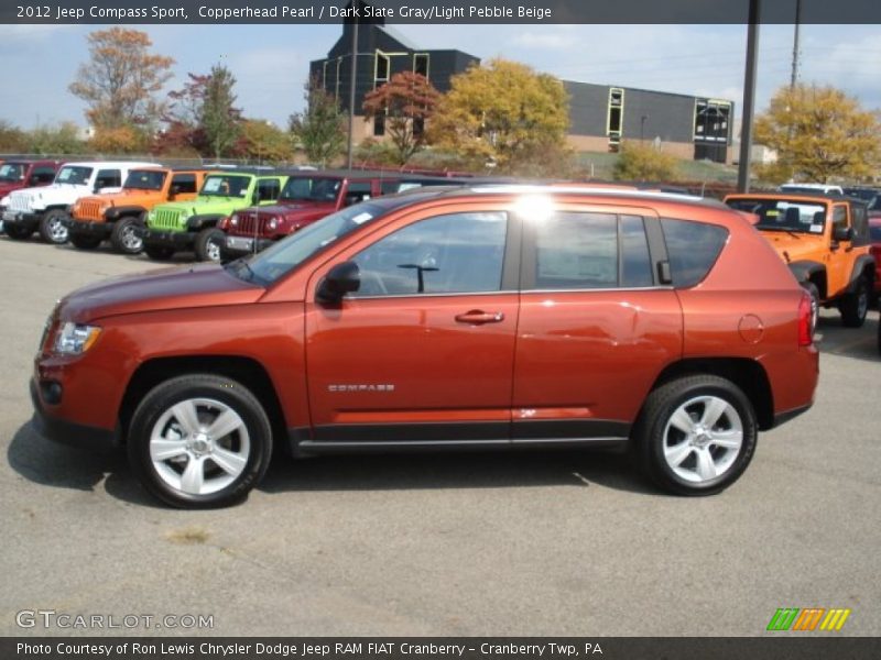 Copperhead Pearl / Dark Slate Gray/Light Pebble Beige 2012 Jeep Compass Sport