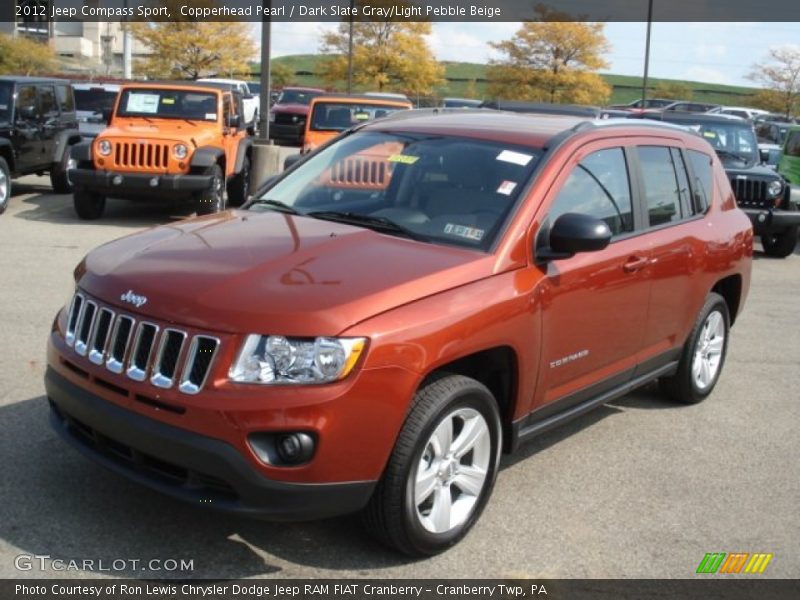 Copperhead Pearl / Dark Slate Gray/Light Pebble Beige 2012 Jeep Compass Sport