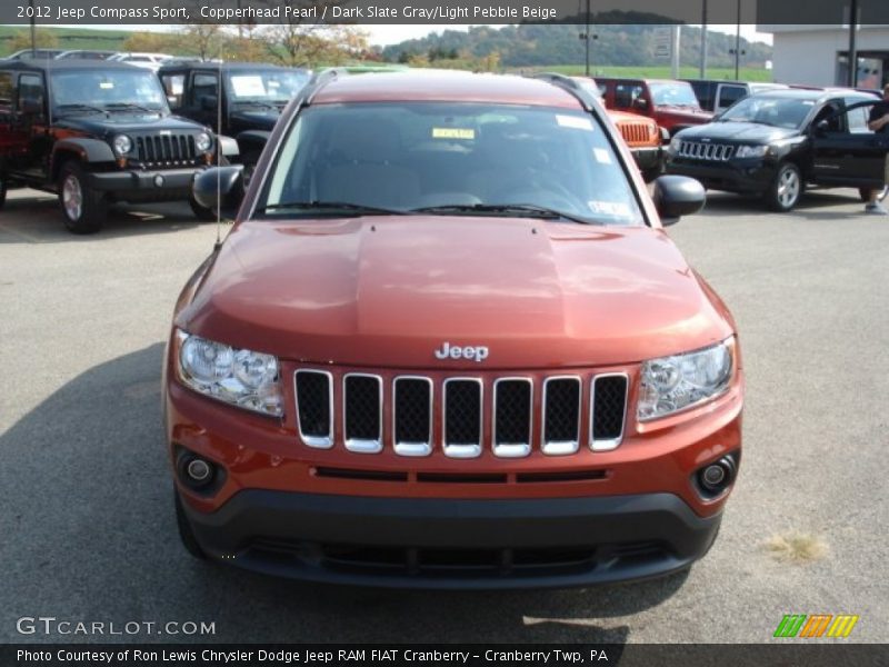 Copperhead Pearl / Dark Slate Gray/Light Pebble Beige 2012 Jeep Compass Sport