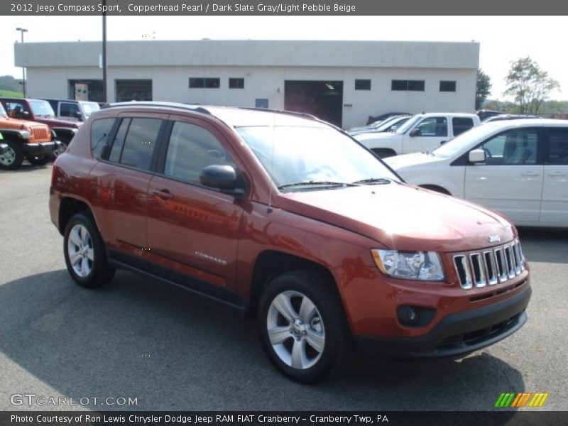 Copperhead Pearl / Dark Slate Gray/Light Pebble Beige 2012 Jeep Compass Sport