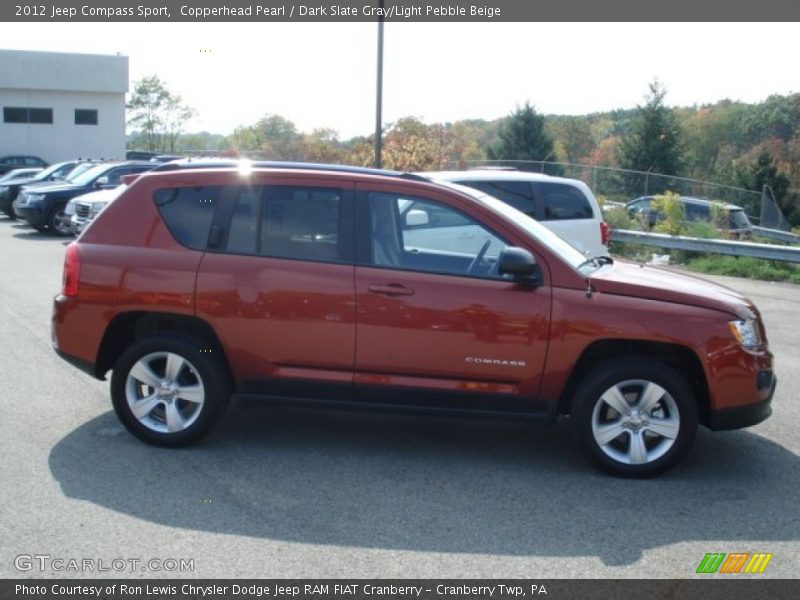Copperhead Pearl / Dark Slate Gray/Light Pebble Beige 2012 Jeep Compass Sport
