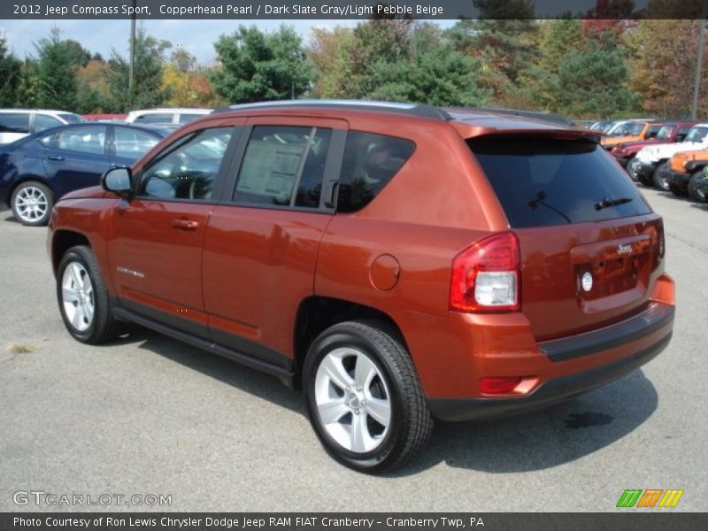 Copperhead Pearl / Dark Slate Gray/Light Pebble Beige 2012 Jeep Compass Sport