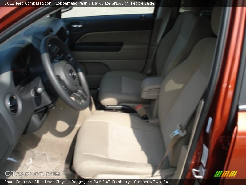 Copperhead Pearl / Dark Slate Gray/Light Pebble Beige 2012 Jeep Compass Sport