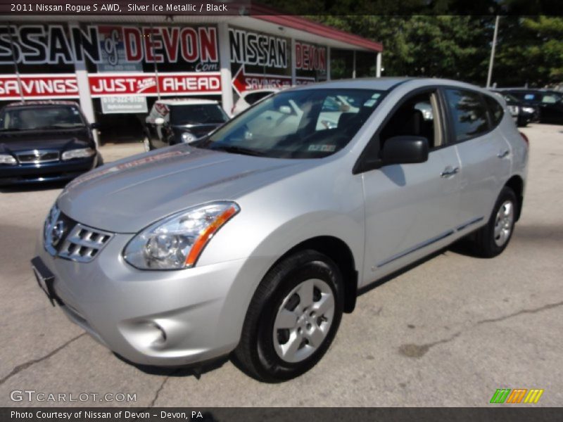 Silver Ice Metallic / Black 2011 Nissan Rogue S AWD