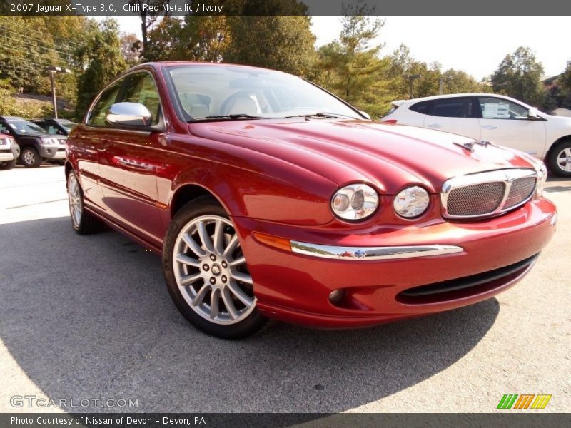 Chili Red Metallic / Ivory 2007 Jaguar X-Type 3.0