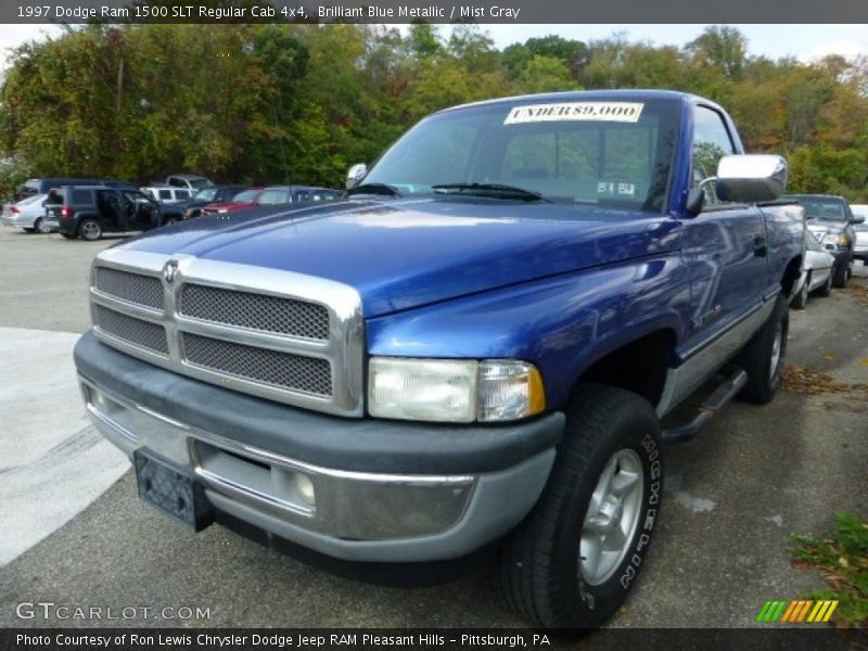 Brilliant Blue Metallic / Mist Gray 1997 Dodge Ram 1500 SLT Regular Cab 4x4